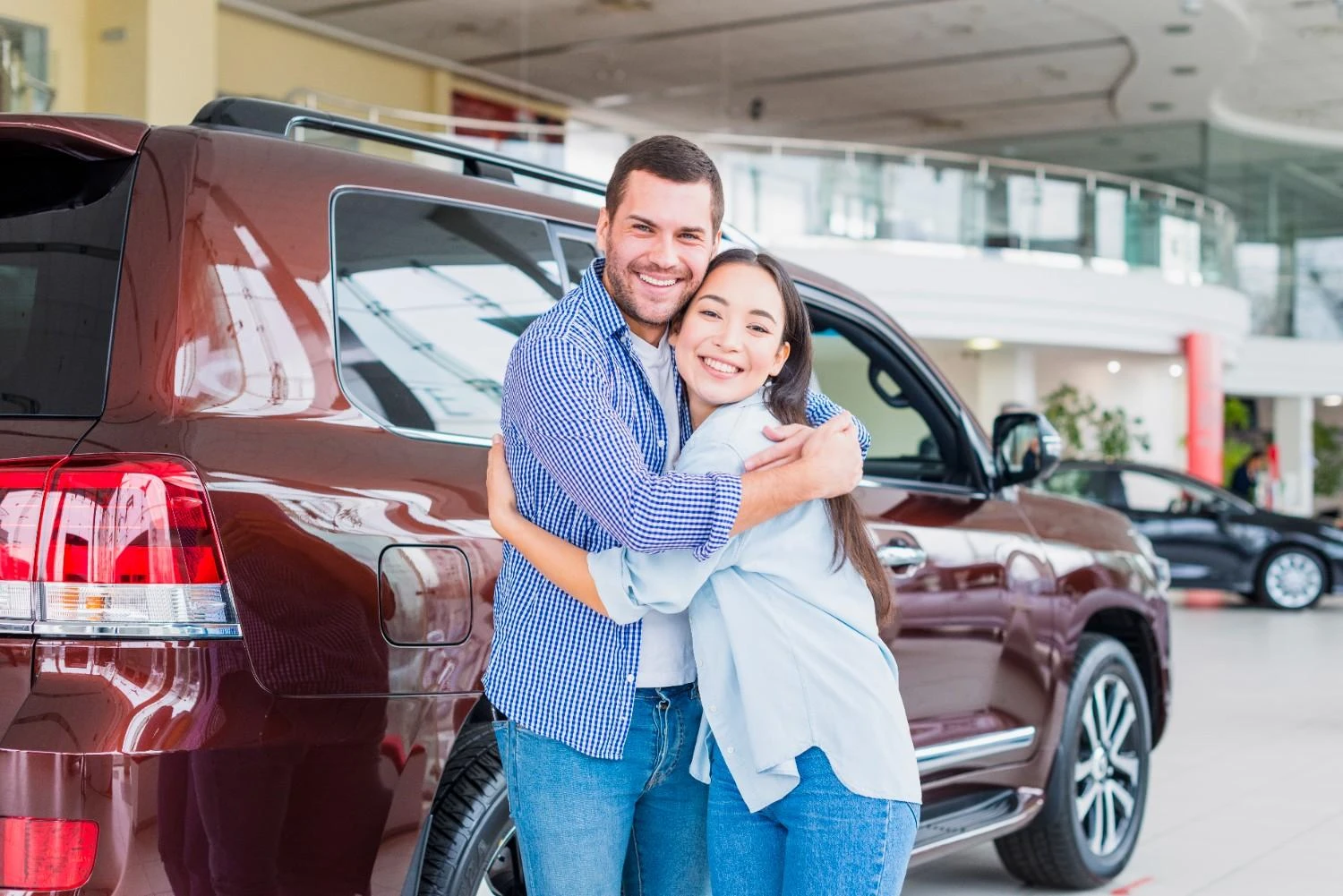 Happy driver on the road